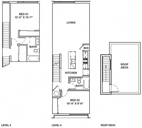 Floor plan for 2 beds, 2 baths, 1121 sqft